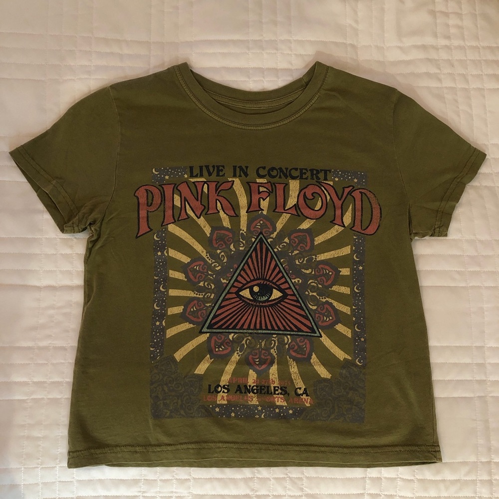 Pink Floyd Kids T-Shirt in Olive with Concert Design